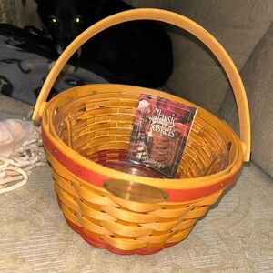 Longaberger Yellow and Red Accent Woven Basket